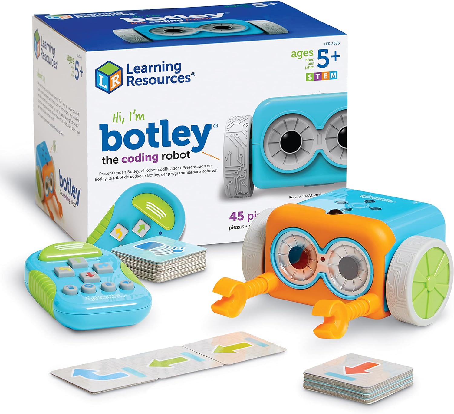 Learning Resources Botley the Coding Robot, Coding STEM Toy, 45 Piece Coding Set, Ages 5+ Pack of 2