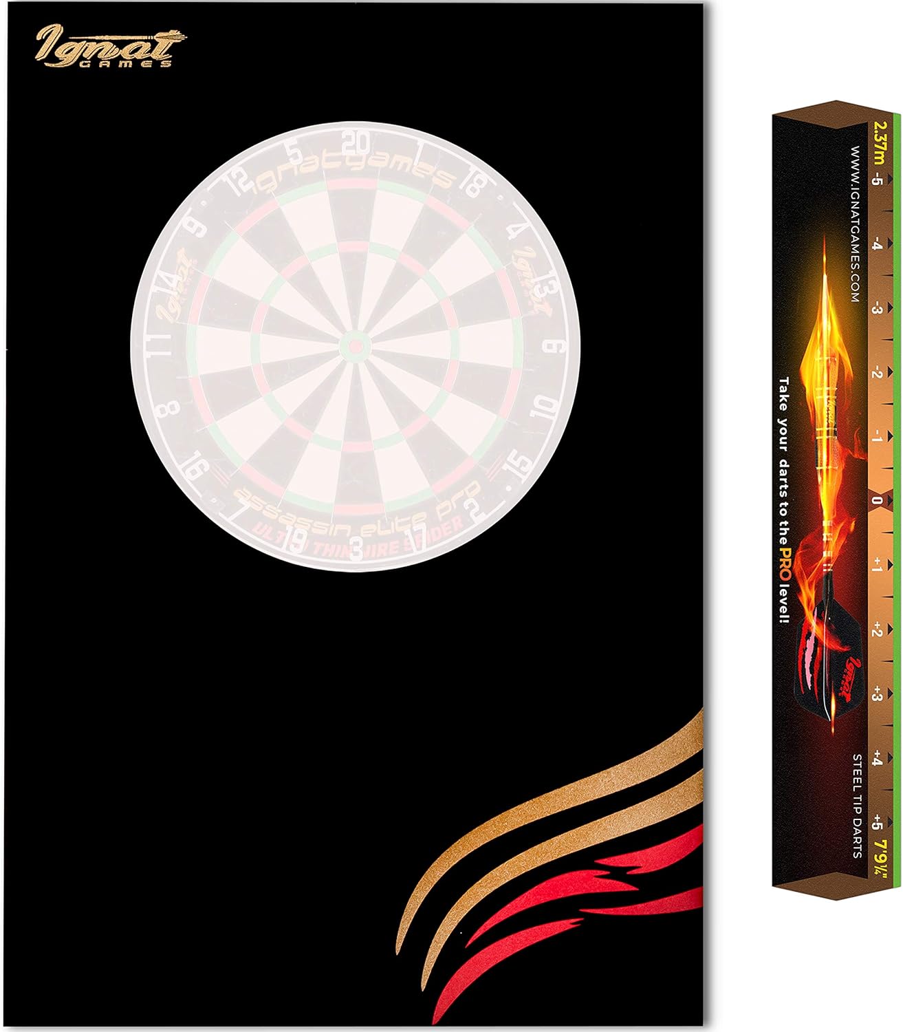 IgnatGames Dart Board Wall Protectors - EVA Foam Dartboard Backboard for Sisal/Bristle Dartboards - Round or Rectangular Dartboard Surround Pack of 2
