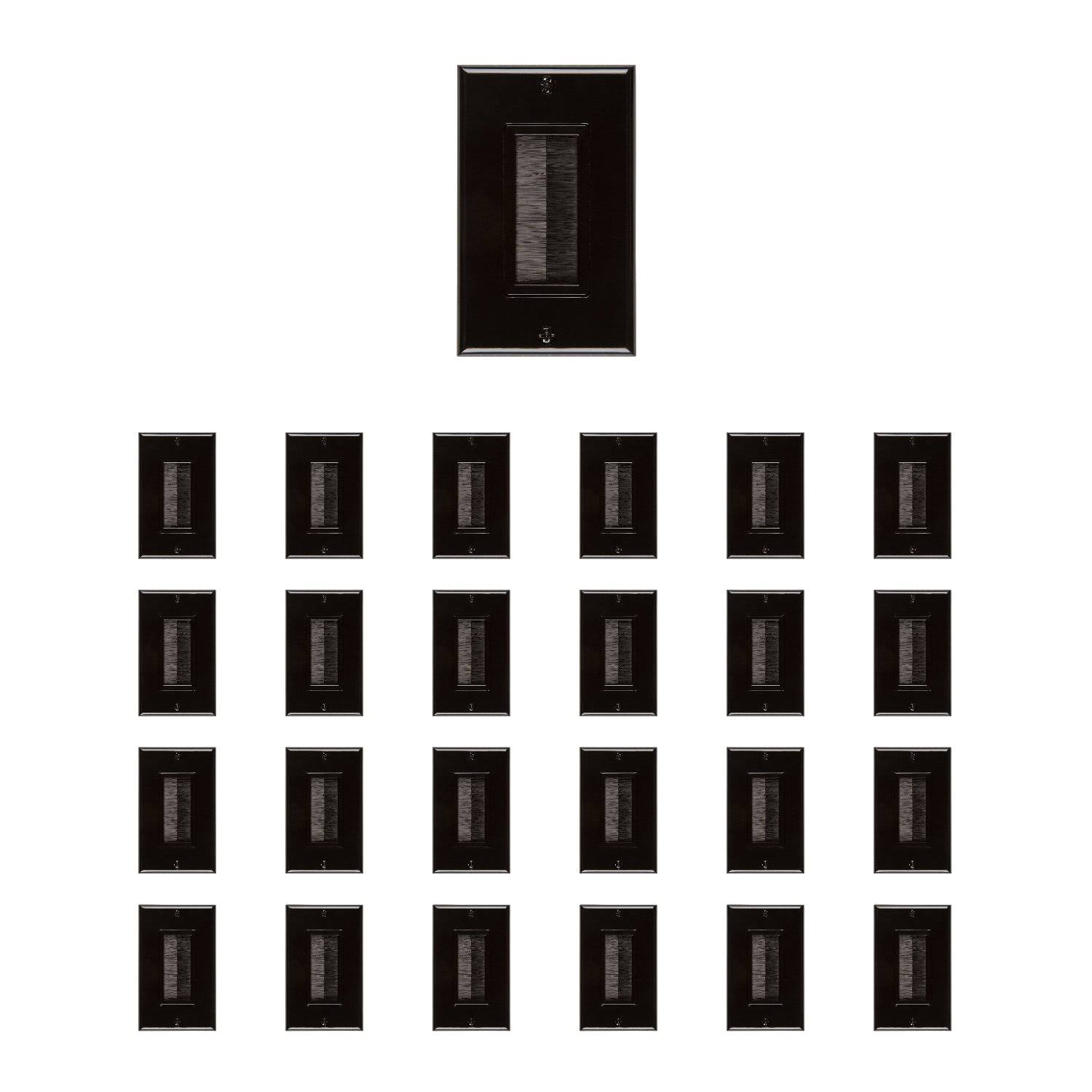 Buyer&s Point Brush Wall Plate [ul Listed], Decora Style, Cable Pass Through Insert for Wires, Single Gang Cable Access Strap, W