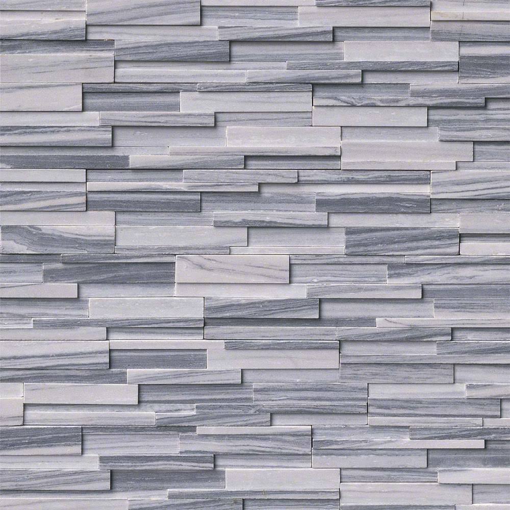 MS International Rockmount Stacked Stone Panels 3D 6 x 24 Alaska Gray Tile u0026 Stone