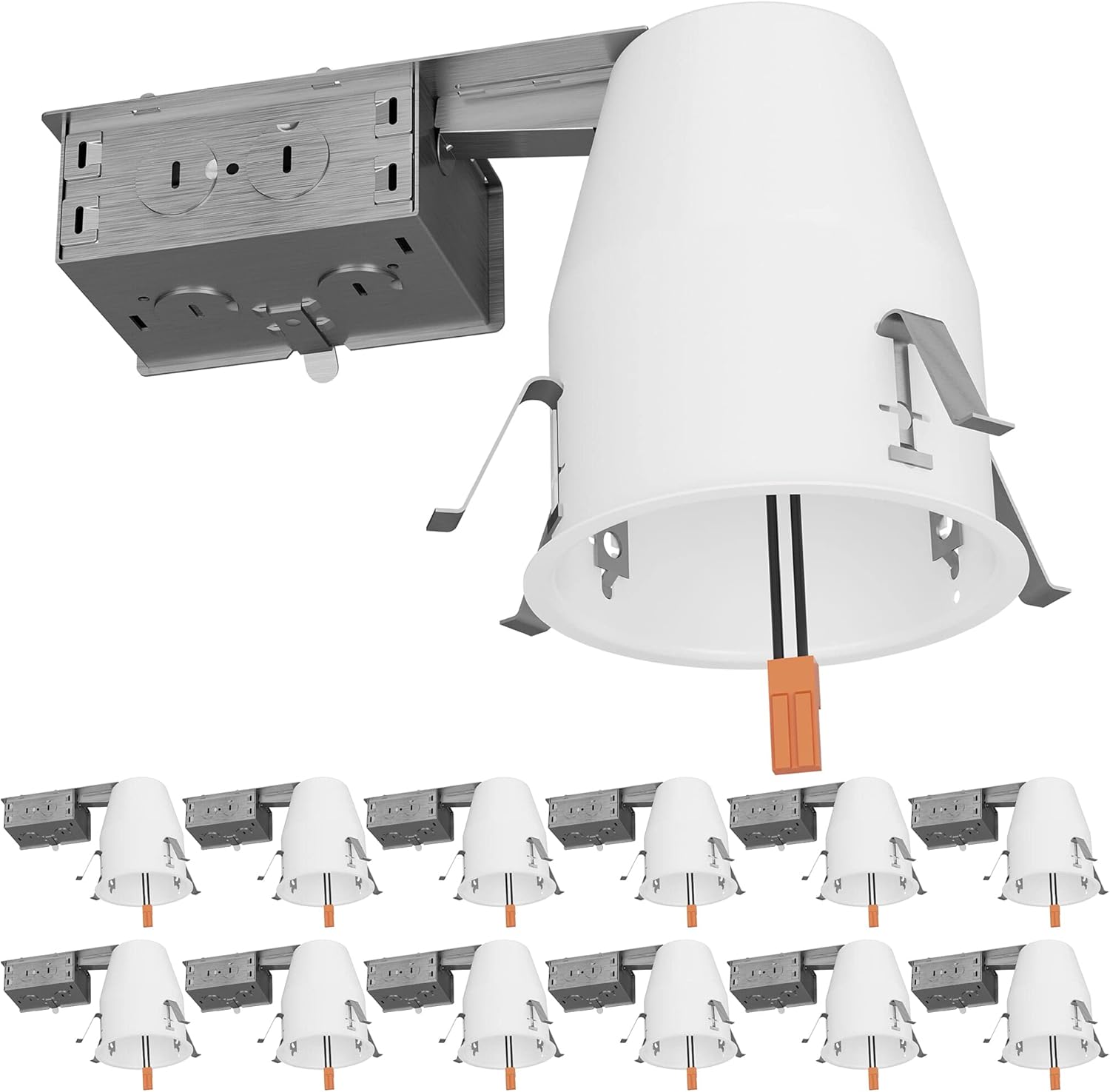 Sunco Lighting 12 Pack Can Lights for Ceiling 4 Inch Remodel Recessed Lighting Housing, 120-277V, TP24 Connector Included, Air Tight Steel Can, Easy Install, IC Rated, UL Listed