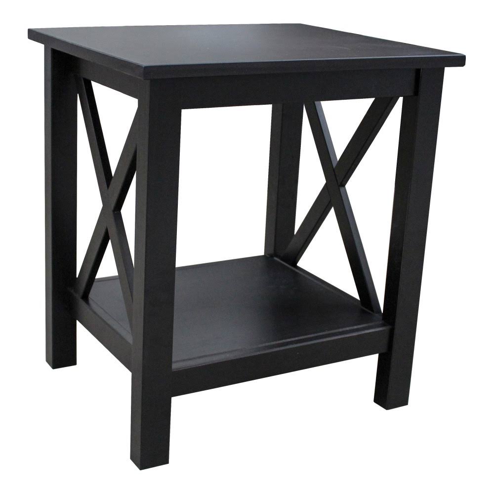 Linon Home Decor Products Dallin End Table with Shelf, 22x22H x 20x22W x 17x22D, Black