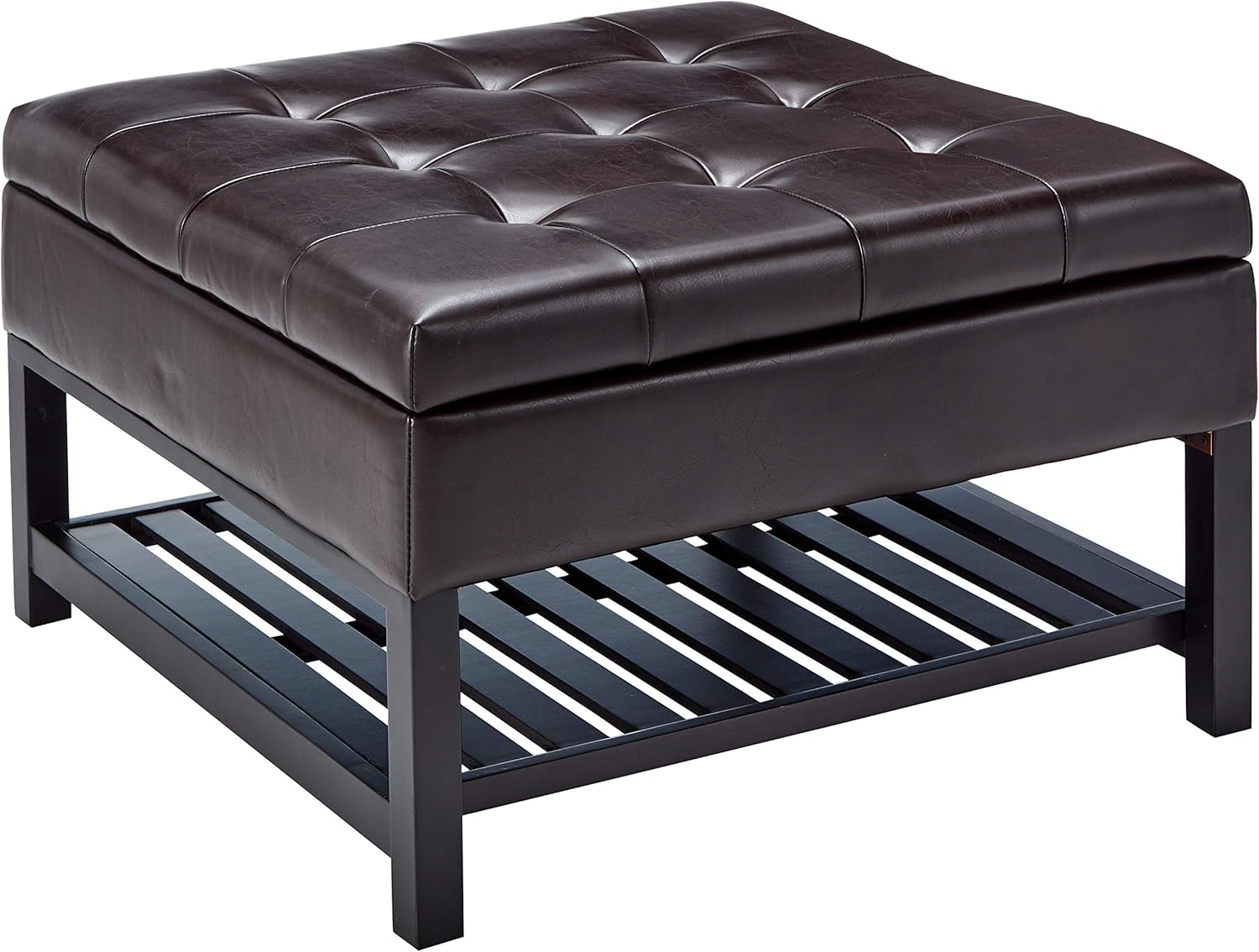 Christopher Knight Home Miriam Ottoman with Storage and Bottom Rack, Brown