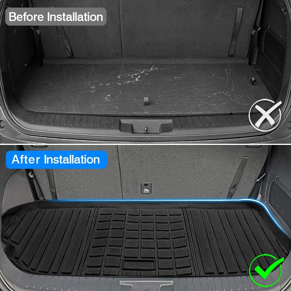 T TGBROS Custom Fit Cargo Mat for 2020-2023 Toyota Highlander Behind 3rd Row(Only Fits NO Subwoofer in Cargo Area) All Weather Cargo Liner Trunk Floor Mat Black