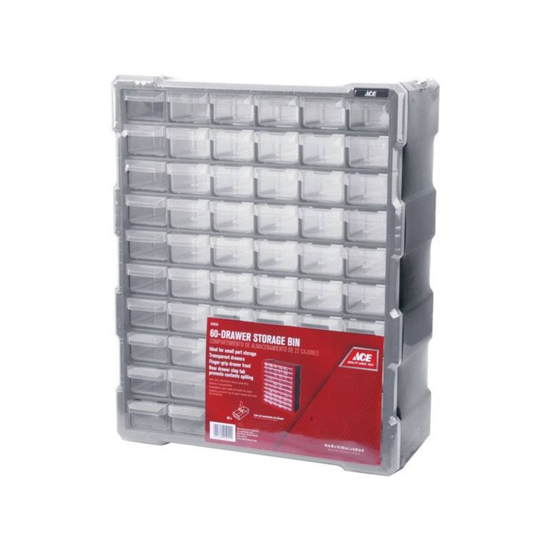 Ace Storage Orgnizr 60 Drwrs, Gray