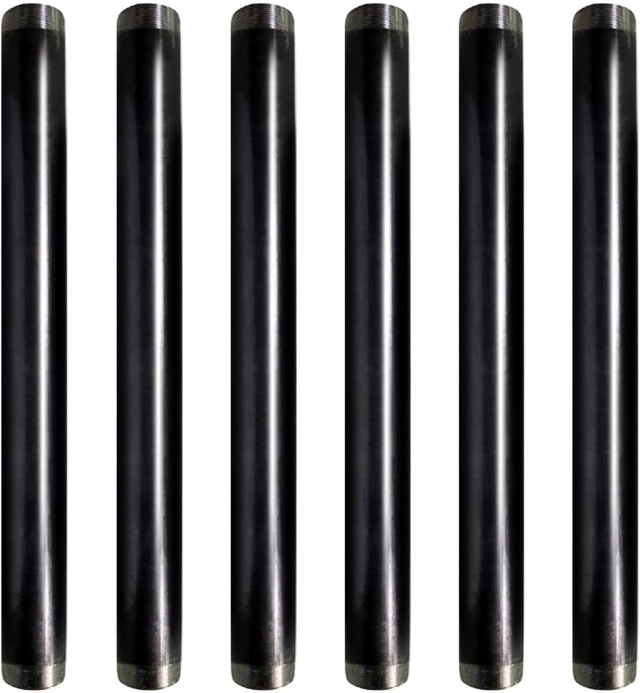 SUPPLY GIANT QDCM1248-6 1/2 x 48 Inch Black Steel Pipe, Threaded Half Inch Malleable Fitting Build DIY Vintage Furniture, (Pack Of 6), 48 Inch Pack of 2