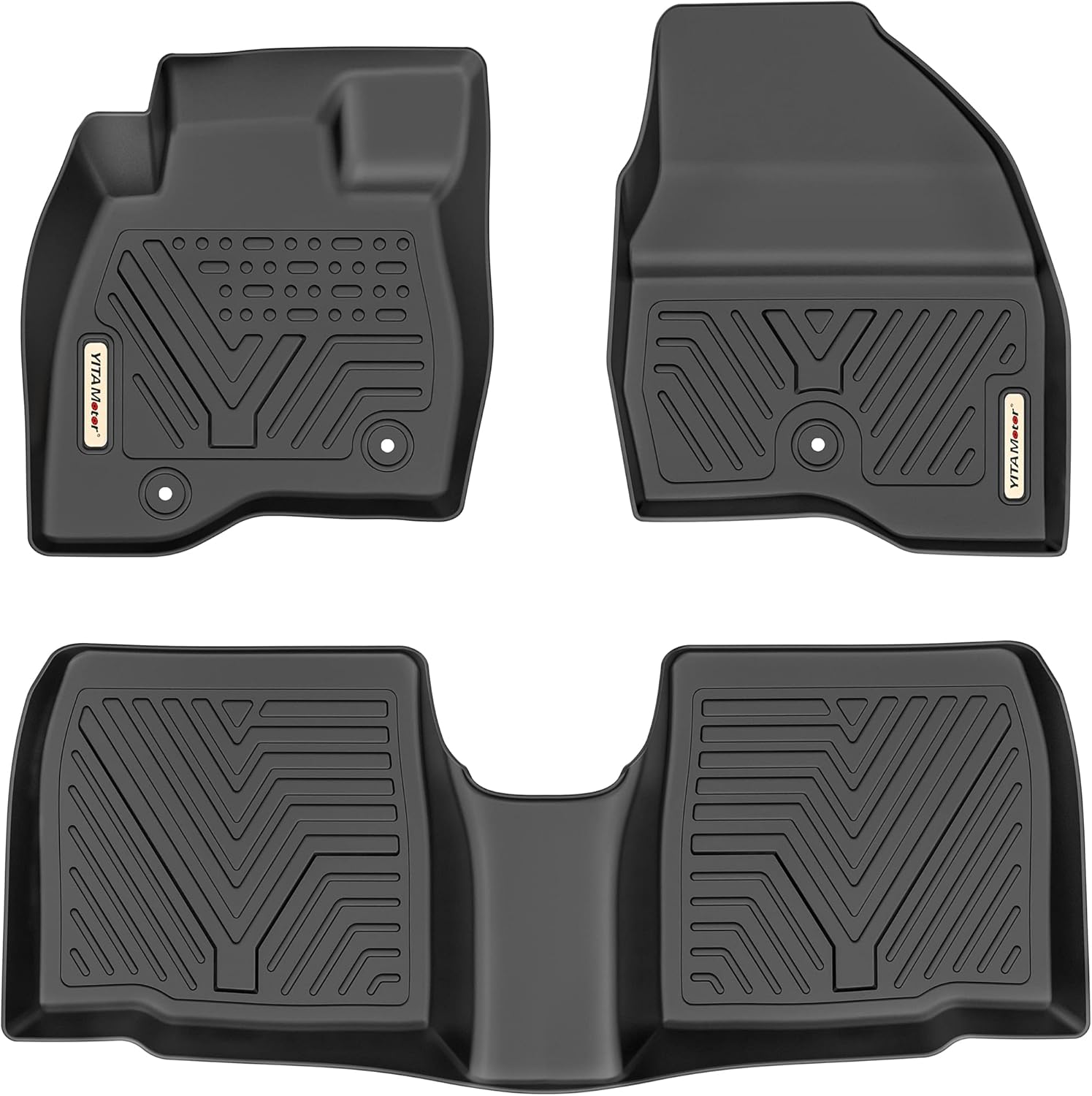 YITAMOTOR Floor Mats Compatible with 2020-2023 Ford Explorer 6 Passenger Models, Custom Fit Black TPE Floor Liners, 1st, 2nd and 3rd Row ( Not for 7 Passenger ) All-Weather Protection