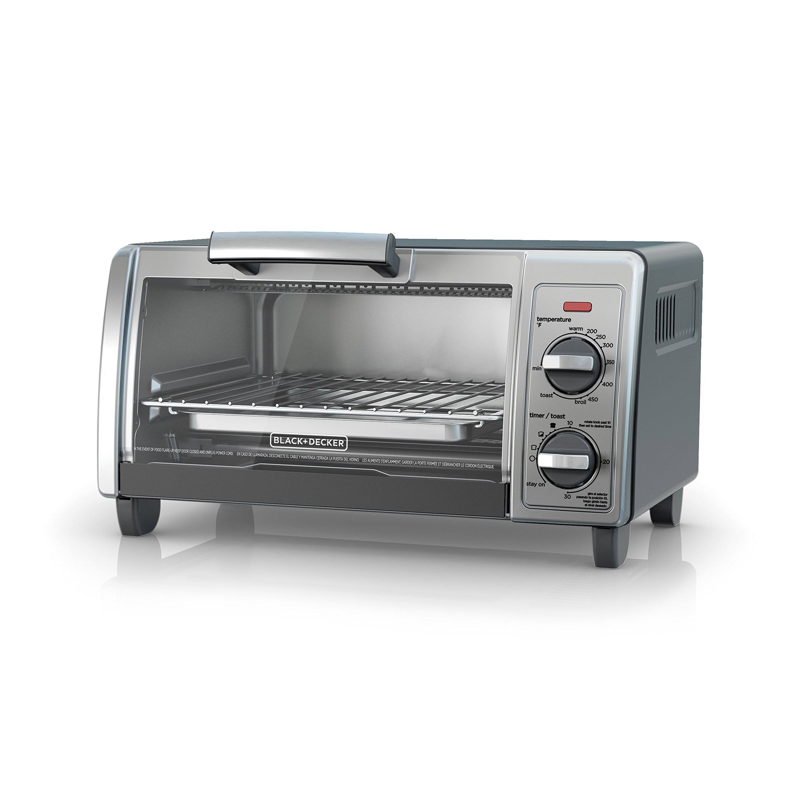 4-Slice Stainless Steel Toaster Oven Black + Decker, Silver