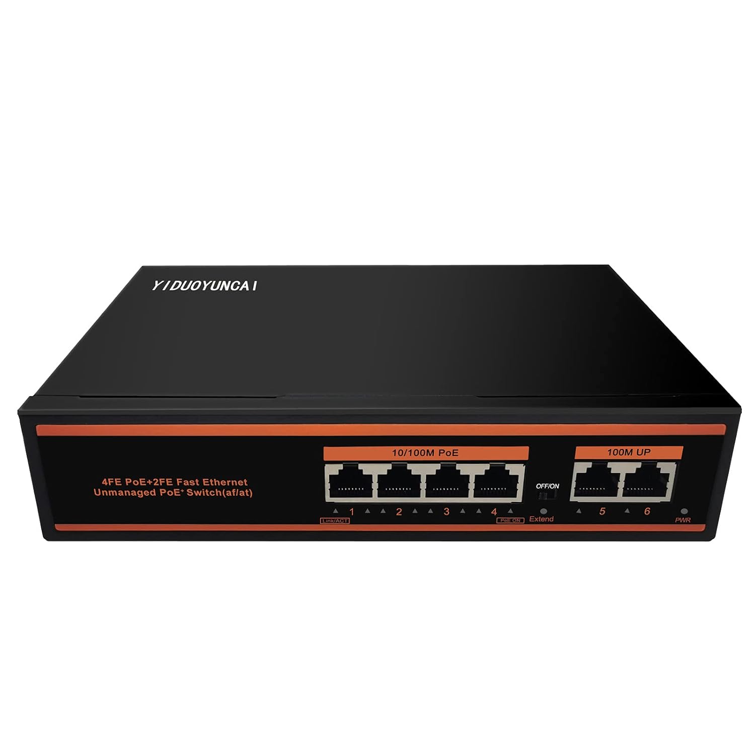 YIDUOYUNCAI 10 Port Gigabit PoE Switch with 8 Port PoE+, 2 Uplink Port, 150W, 802.3af/at, VLAN, Metal, Fanless, Unmanaged Plug and Play, Extend to 250Meter Pack of 2