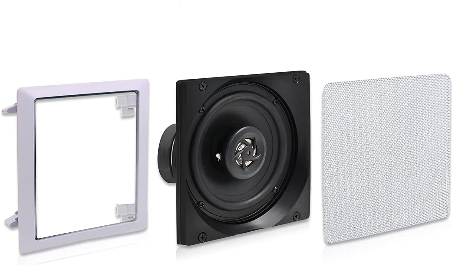 Herdio 5.25 Inch Wall Mount Ceiling Speakers Home Theater Surround Sound, Easy Installation and Removable Grill-Bath, Kitchen, Bedroom, Office(2 Pairs) Pack of 2