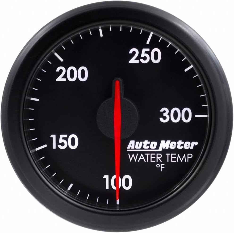 AutoMeter Water Temperature Gauge | Airdrive 2-1/6in 100-300 Degrees F | Black