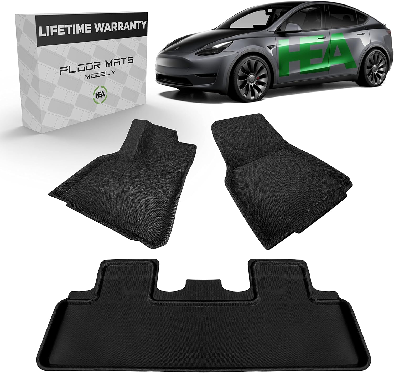 Tesla Model Y Floor Mats 2021 - 2022 Ultimate All Weather Waterproof 3D Floor Liners - Black Interior Accessories No Logo by HEA&hellip;