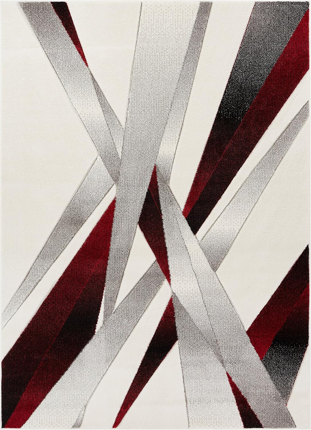 Well Woven Red Lalu Modern Abstract Lines 3'11