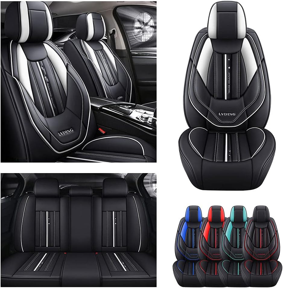 Blackwheel Car Seat Covers for Ford F-150 SVT Raptor 2010-2014 Luxury Seat Decorate Compatible Airbag Seat Cushion Cover 5-Seat