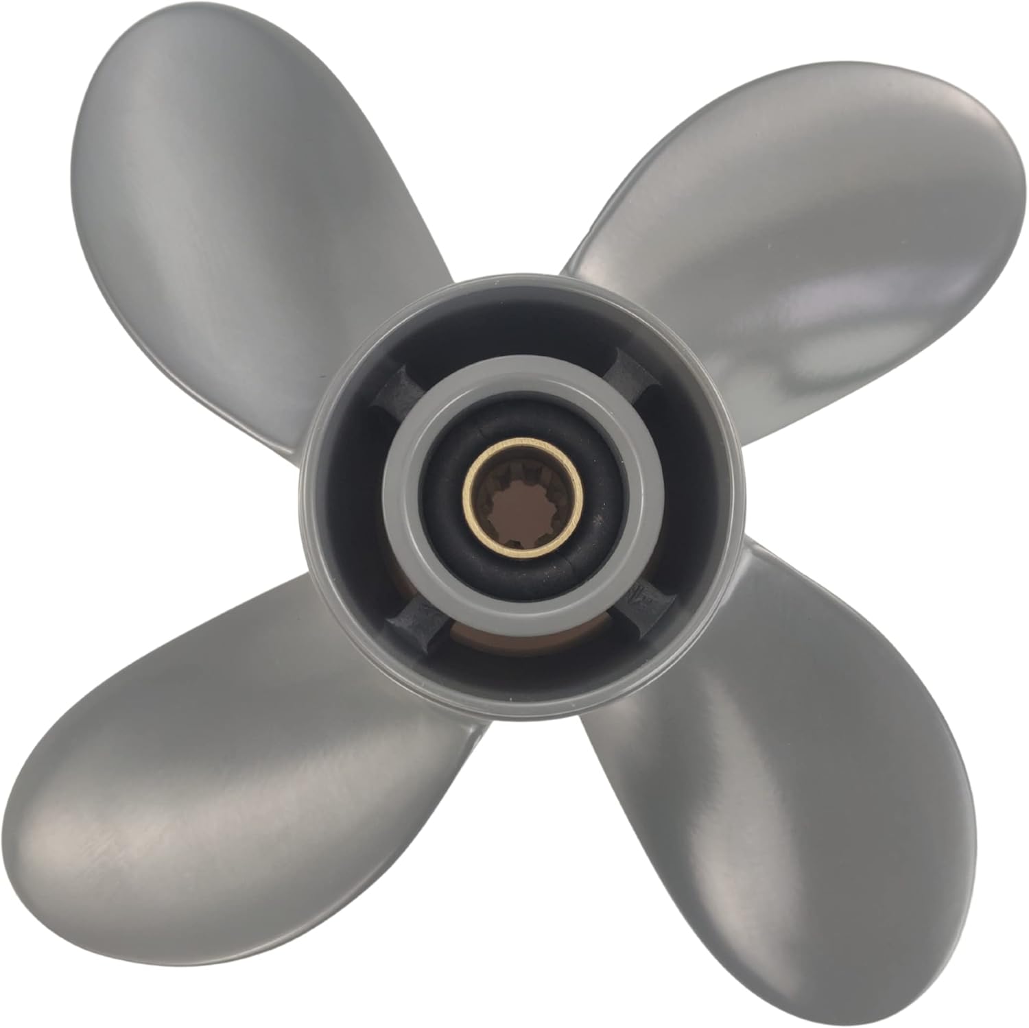 CAPTAIN 4 Blades 9 1/4x10,9 1/4x11 Outboard Propeller fit Honda Yamaha 8HP 9.9HP 15HP 20HP, 8 Spline Tooth Boat Propellers, RH, OEM Prop Pack of 2