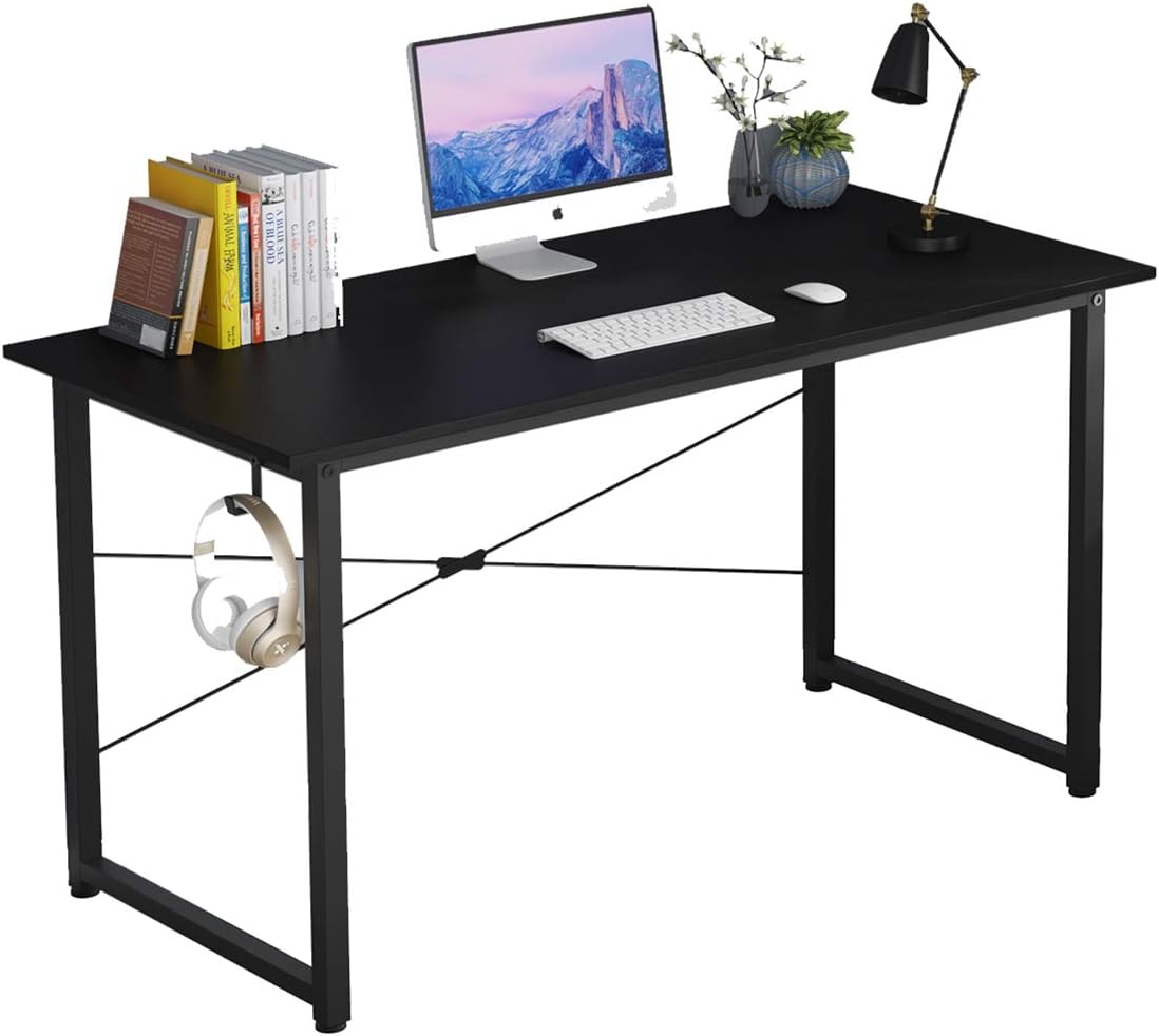 Home Office Computer Desk，SOHO Writing Desk，Modern Simple Style Laptop Table, Workstation with X-Rod Reinforcement (47