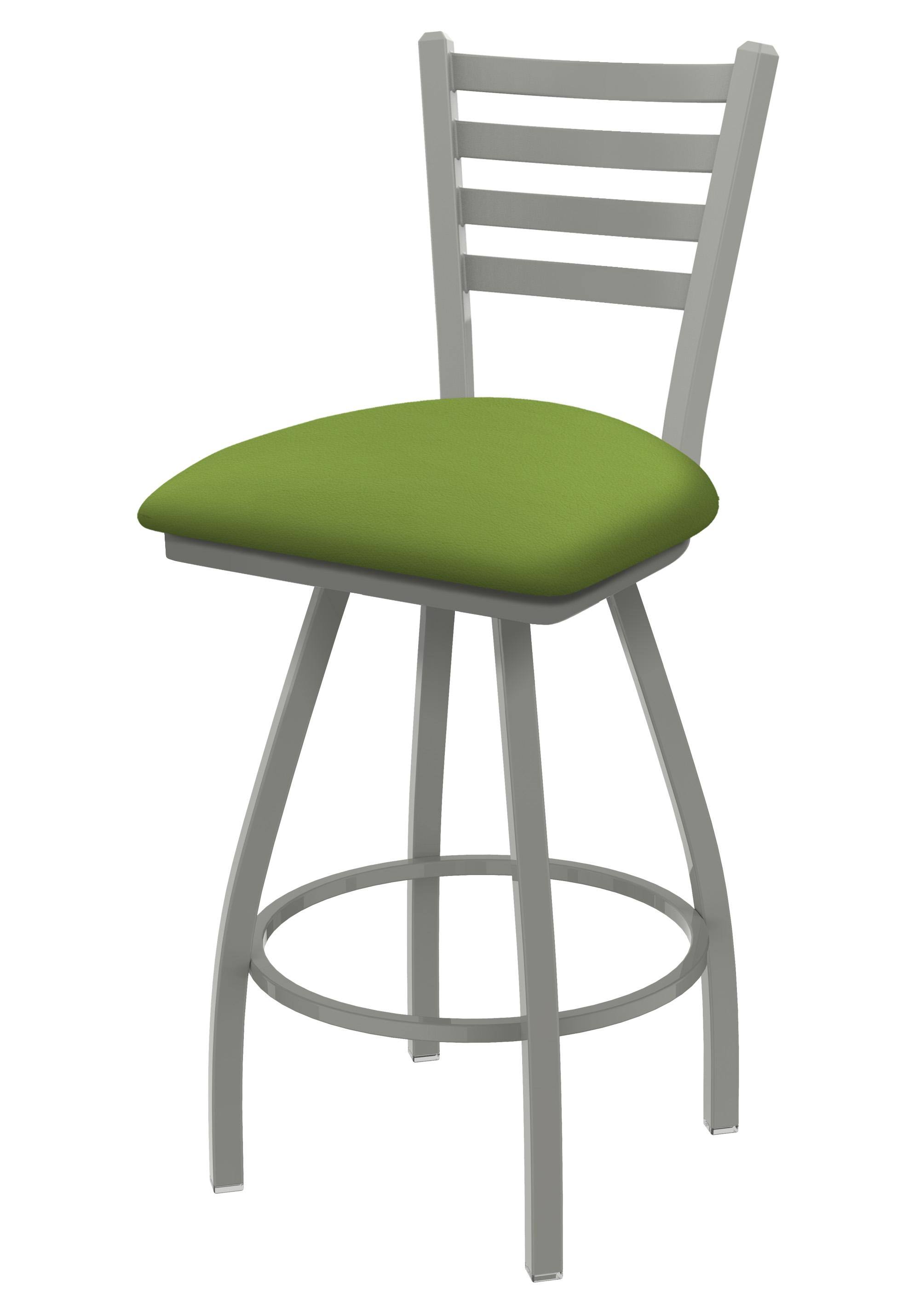 Holland Bar Stool XL 410 Jackie 36x22 Swivel Extra Tall Bar Stool with Anodized Nickel Finish and Canter Kiwi Green Seat