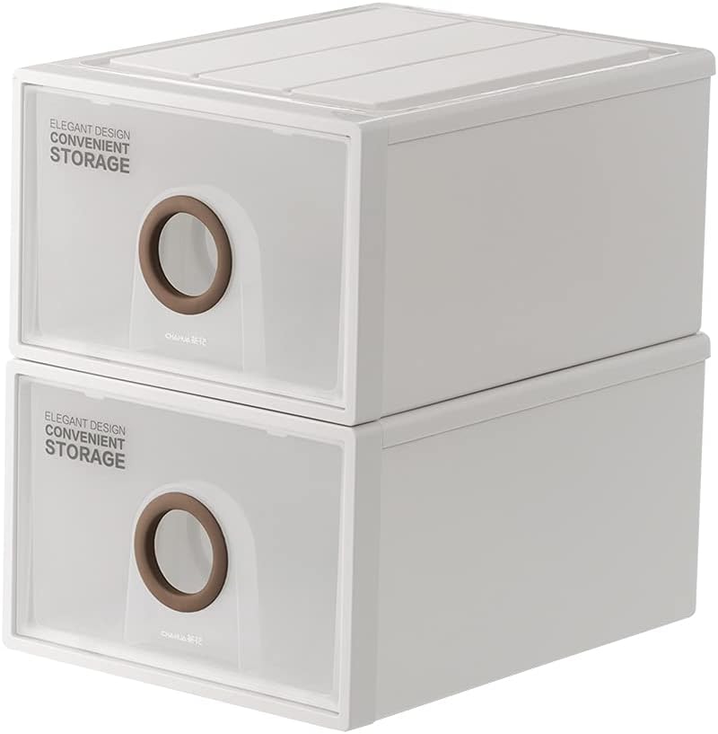 Stackable Storage Drawers, 23.5L, Pack of 2 (Medium)