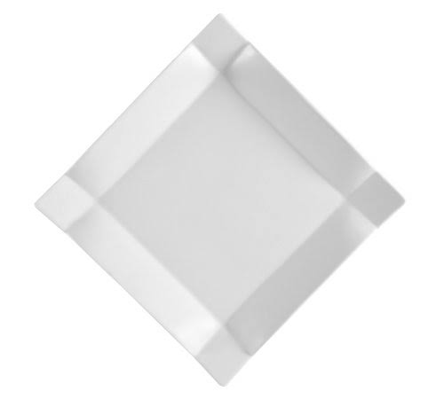 CAC TMS-16 Times Square 10x22 Bright White Square China Plate - 12/Case