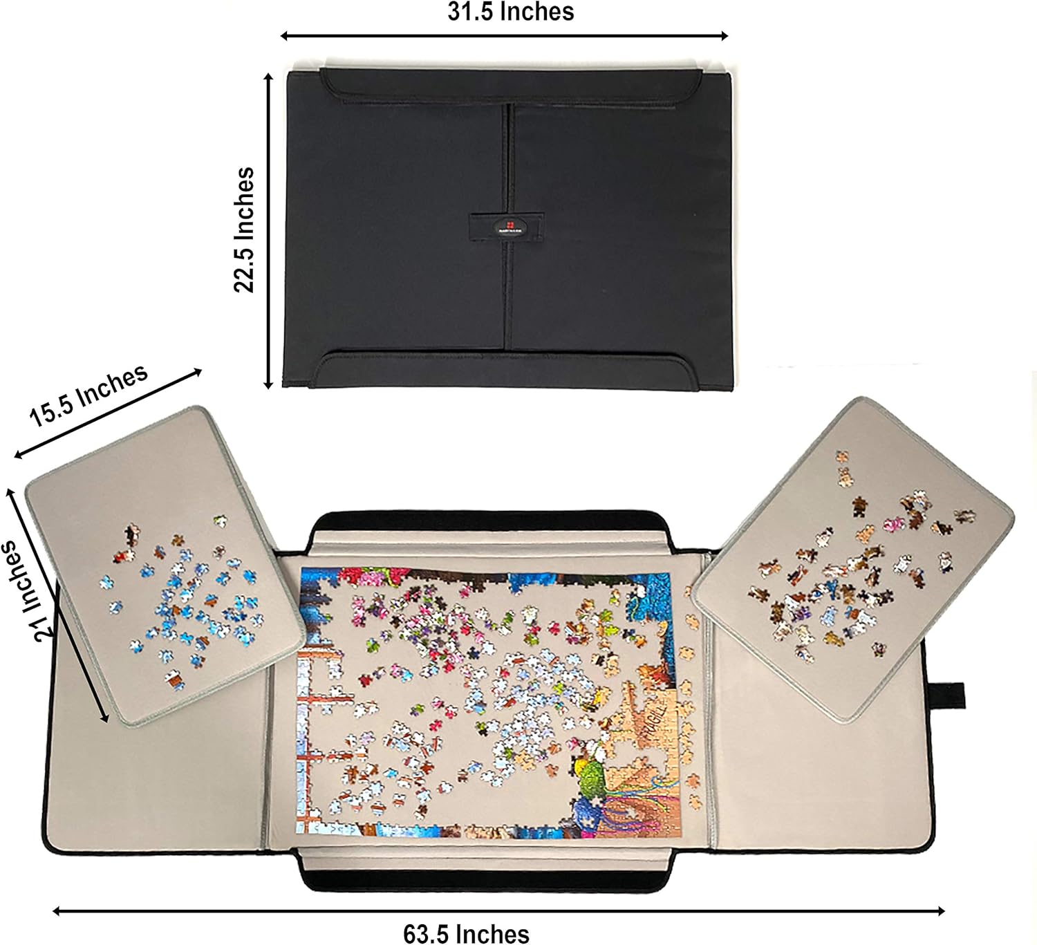 Portable Jigsaw Puzzle Board Mat by Mary Maxim - Puzzle Tables for Adults - Puzzle Organizer and Storage - Puzzle Table Felt Non-Slip Mat Holds up to 1000 Pieces- Puzzle Accessories (1000 Piece)