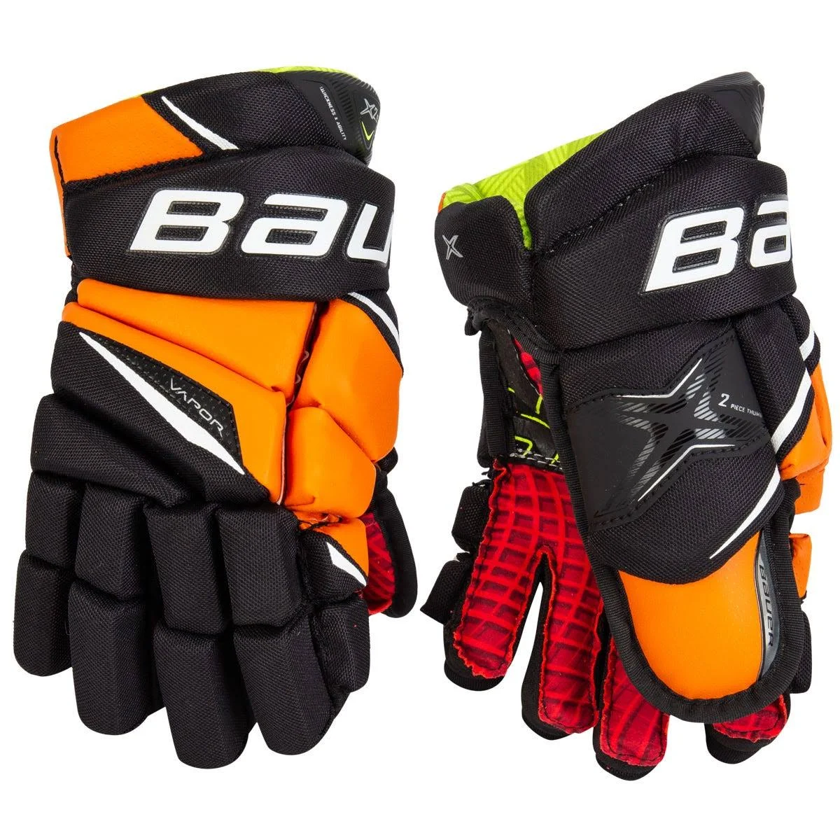 Bauer Vapor X2.9 Junior Ice Hockey Gloves Black/Orange / 12x22