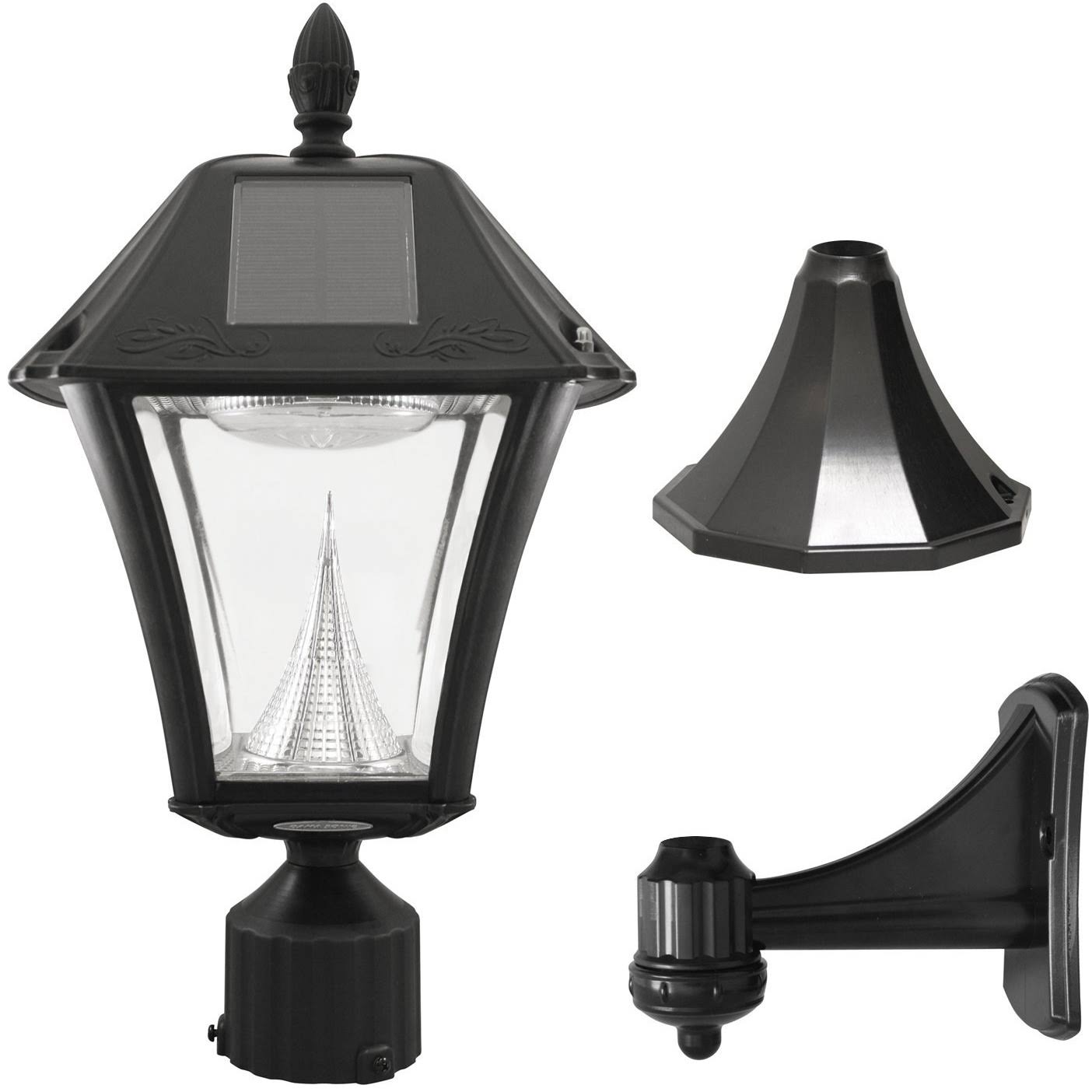 Gama Sonic Baytown II Solar Outdoor LED Light Fixture, Black