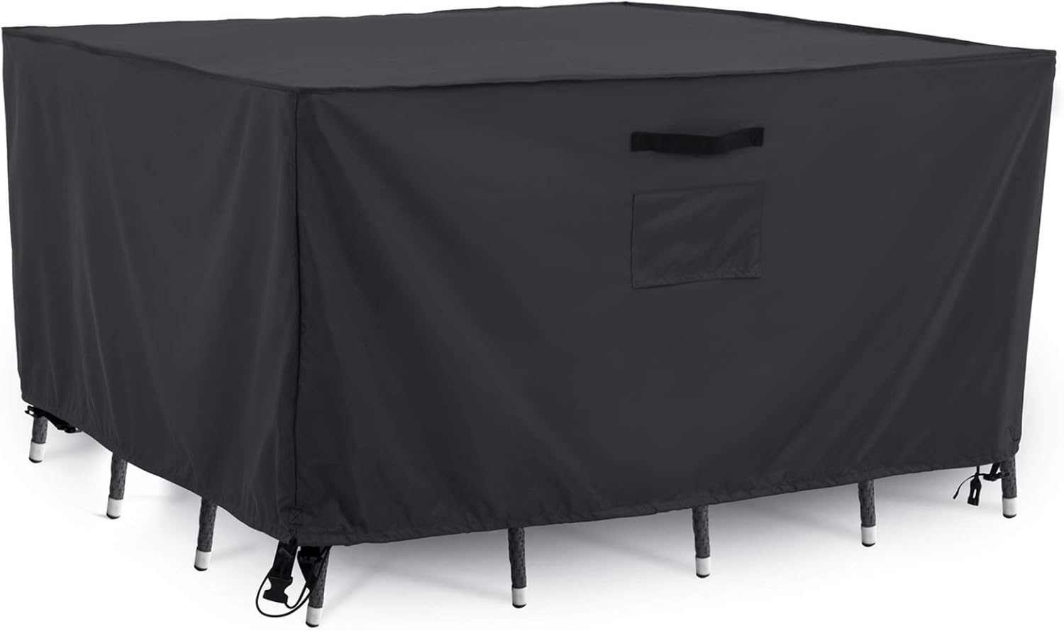 Tempera Outside Table Cover, Outdoor Dining Furniture, Picnic Table, Patio Sectional Sofa Set Cover Waterproof, Space Grey, 102x74 inches