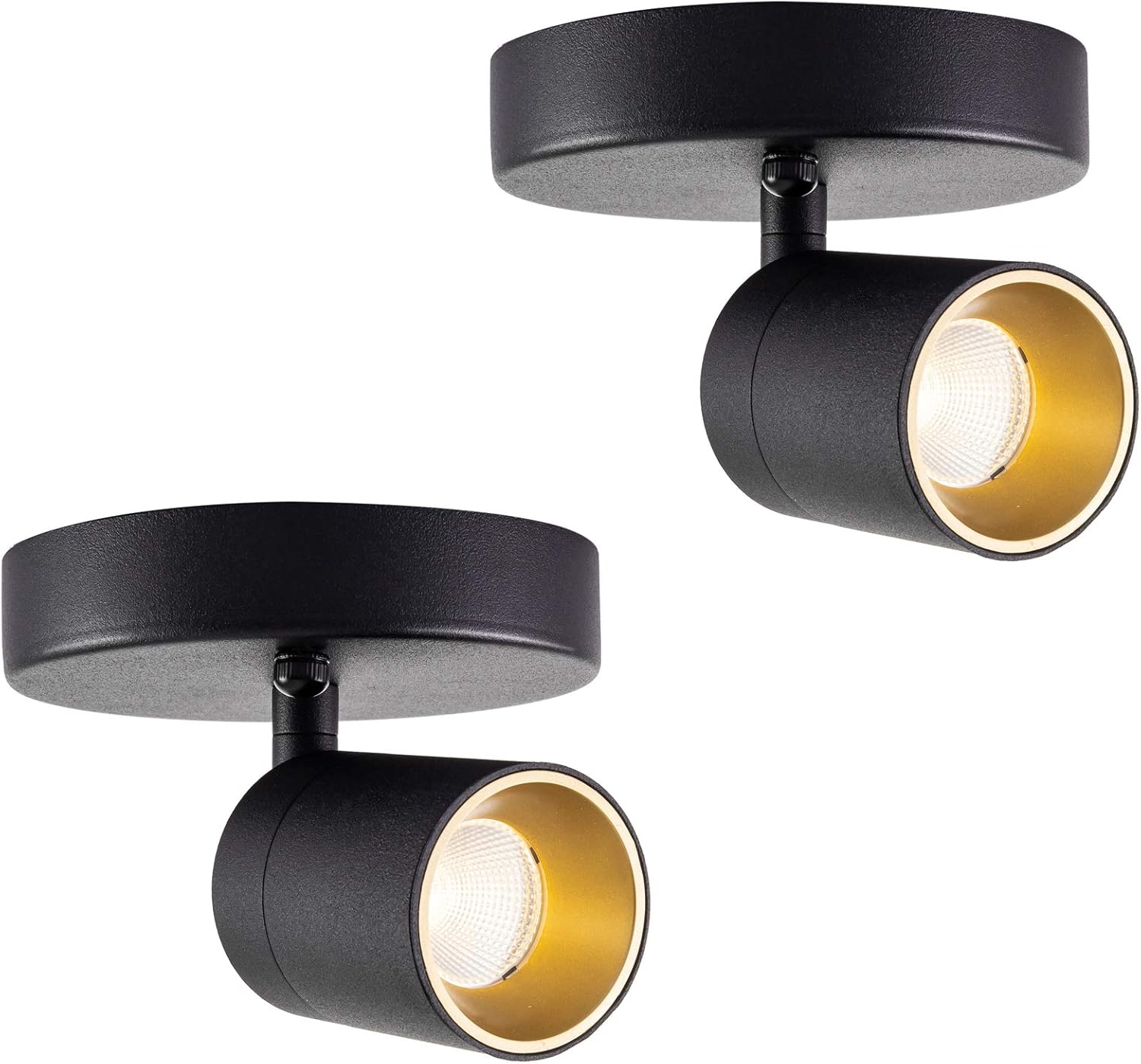 Vidalite LED Monopoint Sconce Adjustable Flush Mount Spot Light with Rotating Head for Living Room Dining and Office, 2-Pack, Gold, 2
