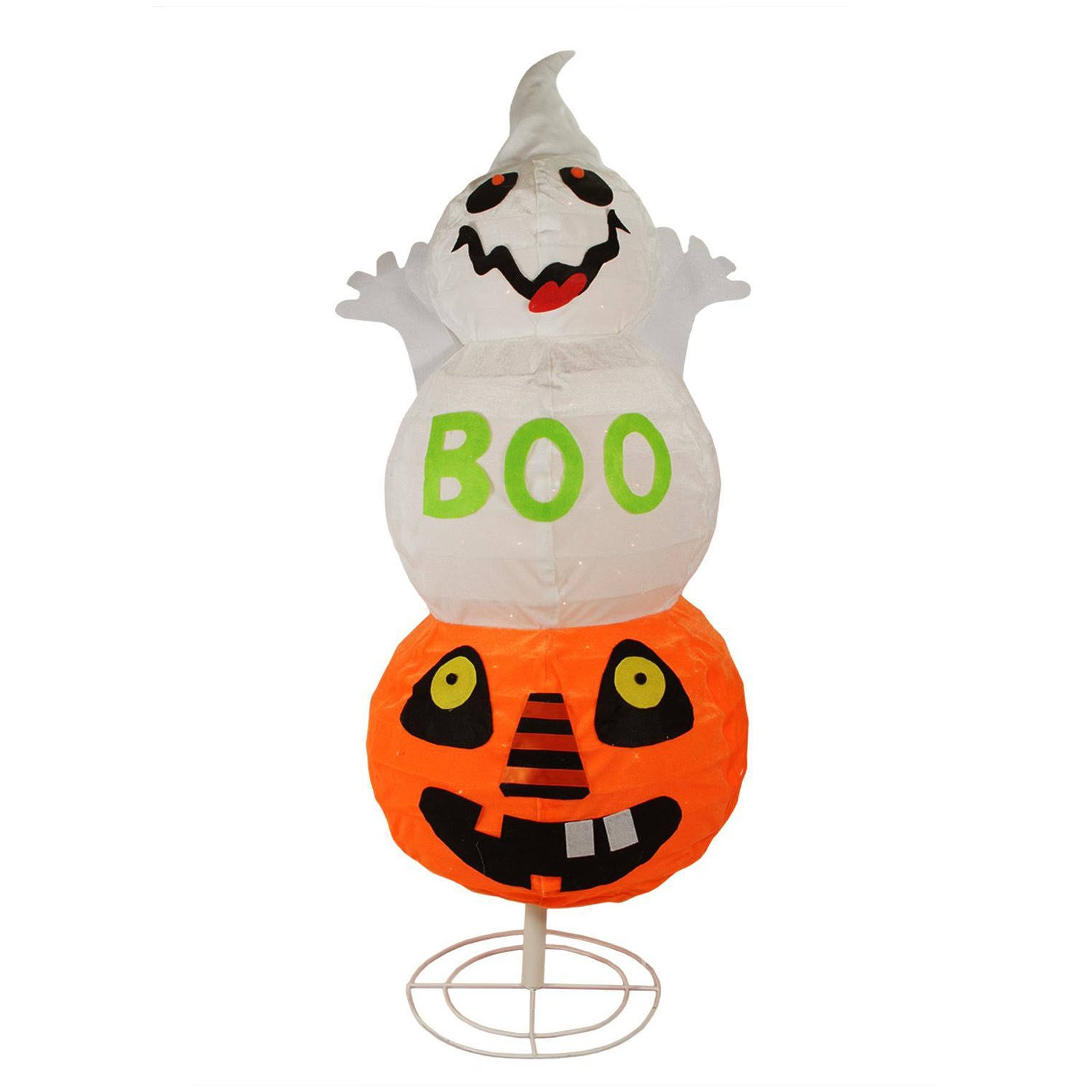 Northlight 37x22 Lighted Spooky Boo Ghost on Jack-O-Lantern Pumpkin Halloween Decoration