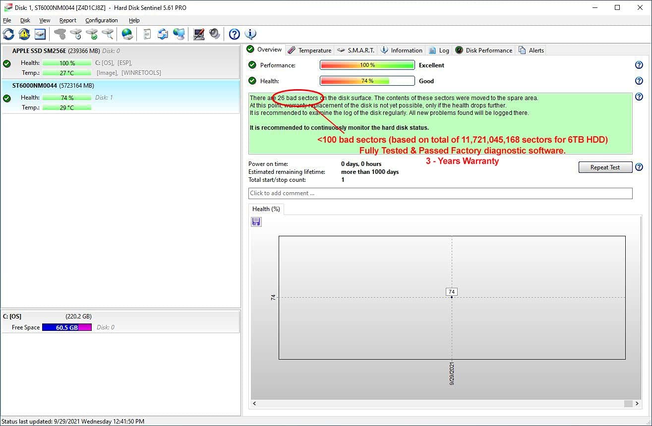 MaxDigitalData 6TB 7200RPM 128MB Cache SATA 6.0Gb/s 3.5