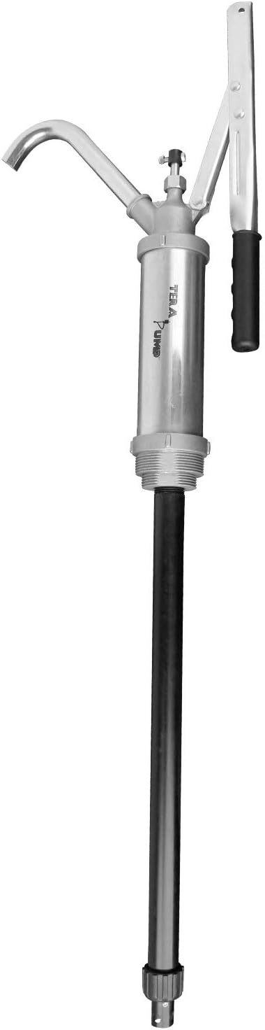 TERA PUMP Lever Action Pump, Plated Steel & Aluminum Constructed Barrel Pump with PVC Plastic Telescopic Suction Tube for 15-55 Gallon Drums