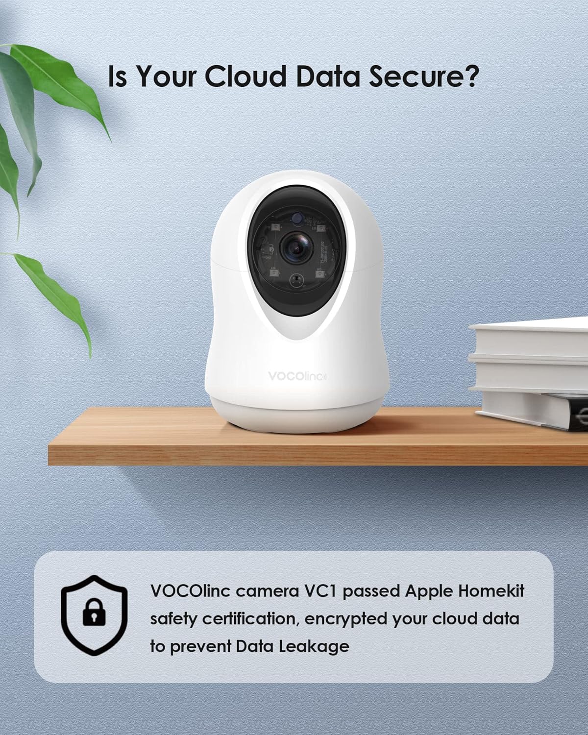 VOCOlinc Security Camera, HomeKit ONLY,1080P Smart Home Camera in Privacy Mode, Indoor Pan/Tilt IP Camera with Night Vision, 2-Way Audio, Live Video and Motion Detection (VC1-1Pack)