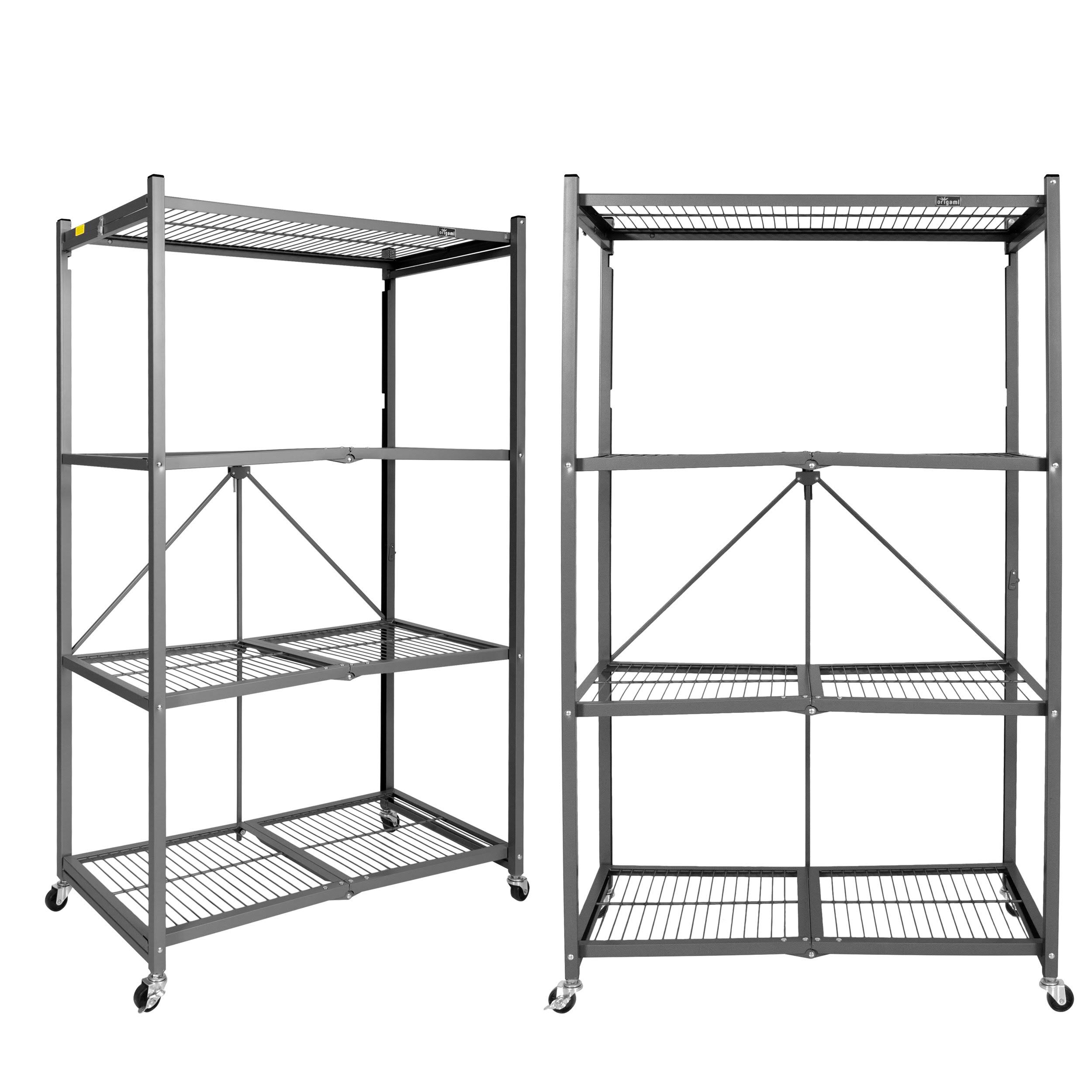 R5 Series: 4-Shelf Large Storage Rack 2-Pack Platinum
