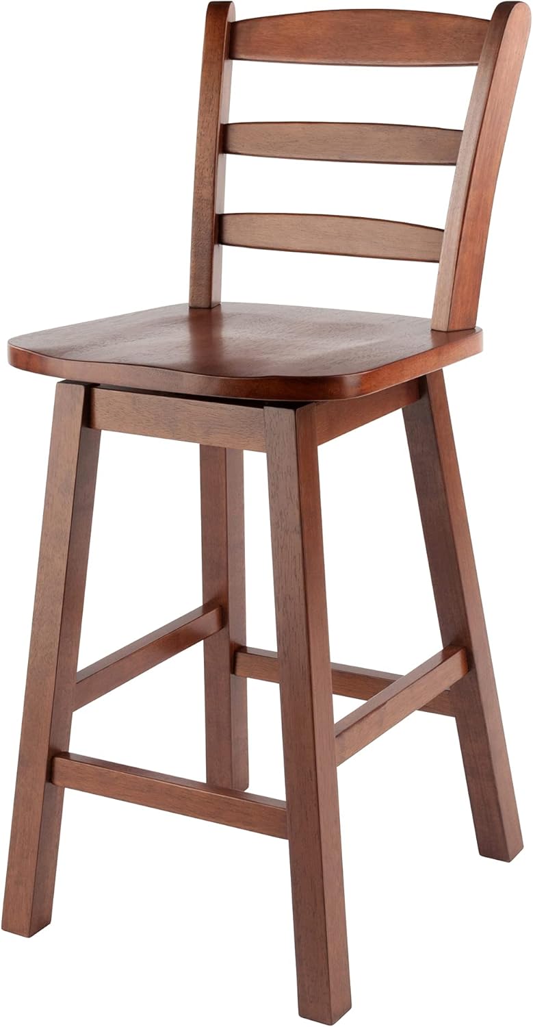 Scalera Ladder Back Swivel Seat Counter Stool, Walnut