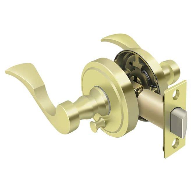 Deltana PRLLR2U3-RH Lacovia Lever Privacy Right Hand, Polished Brass