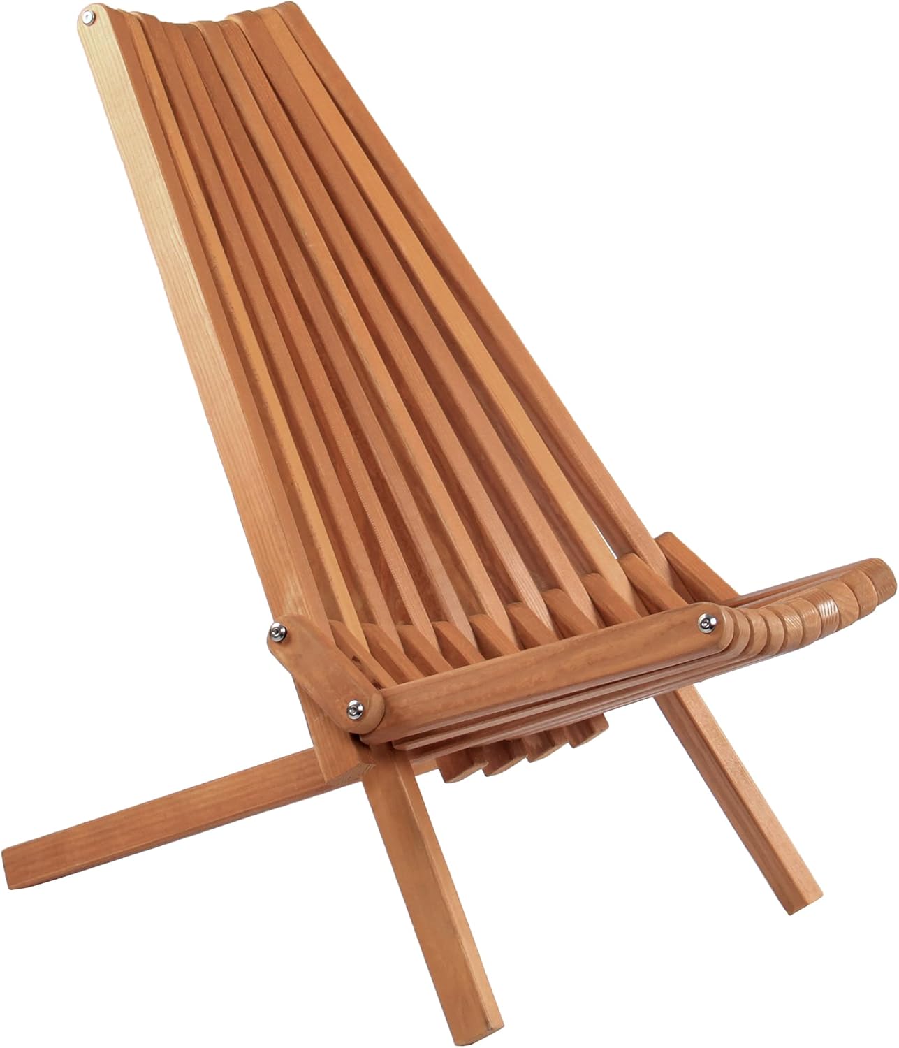 PETKABOO Outdoor Folding Wooden Chair - Foldable Lounge Chair for The Patio,Beach,Camping,Lawn, Garden,Deck,Porch or Home Furniture