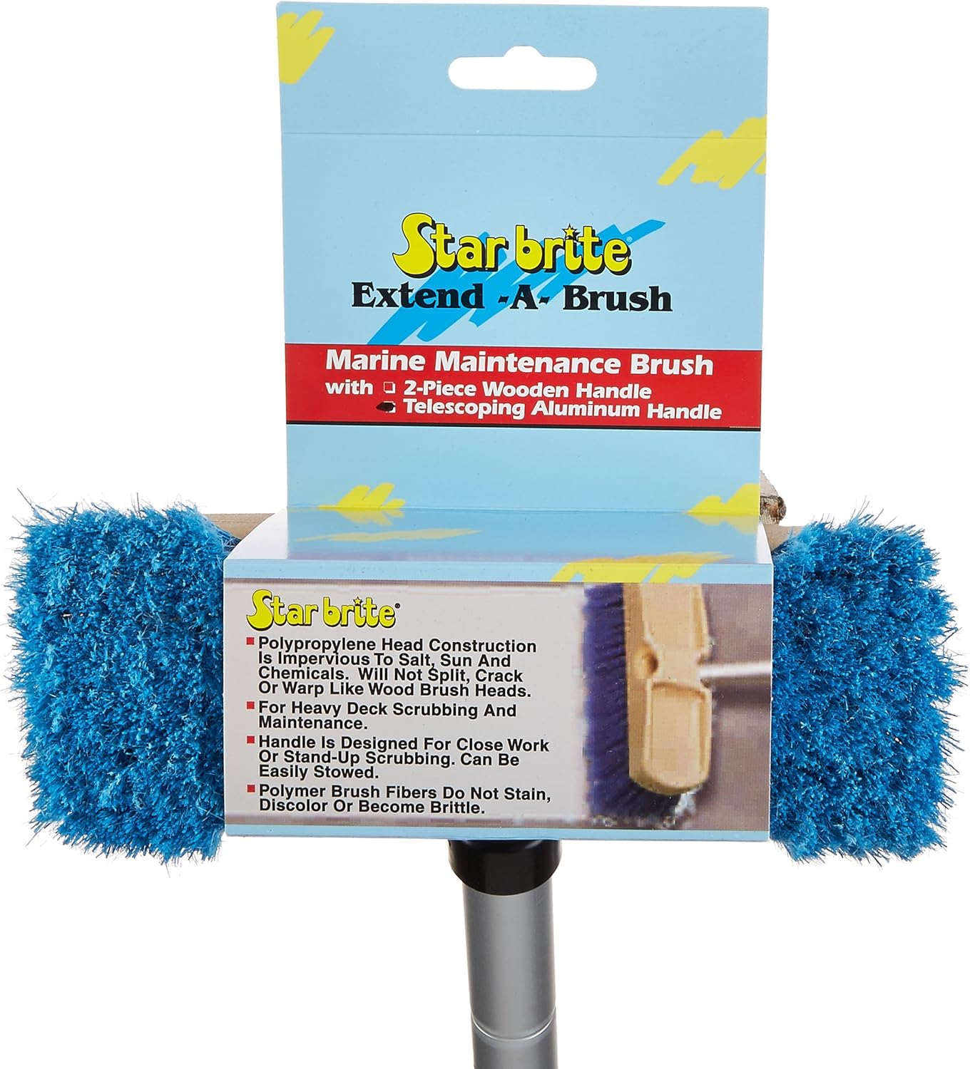 STAR BRITE Marine Deck Brush w/Telescoping Aluminum Handle 2'-4' (040097) Pack of 2