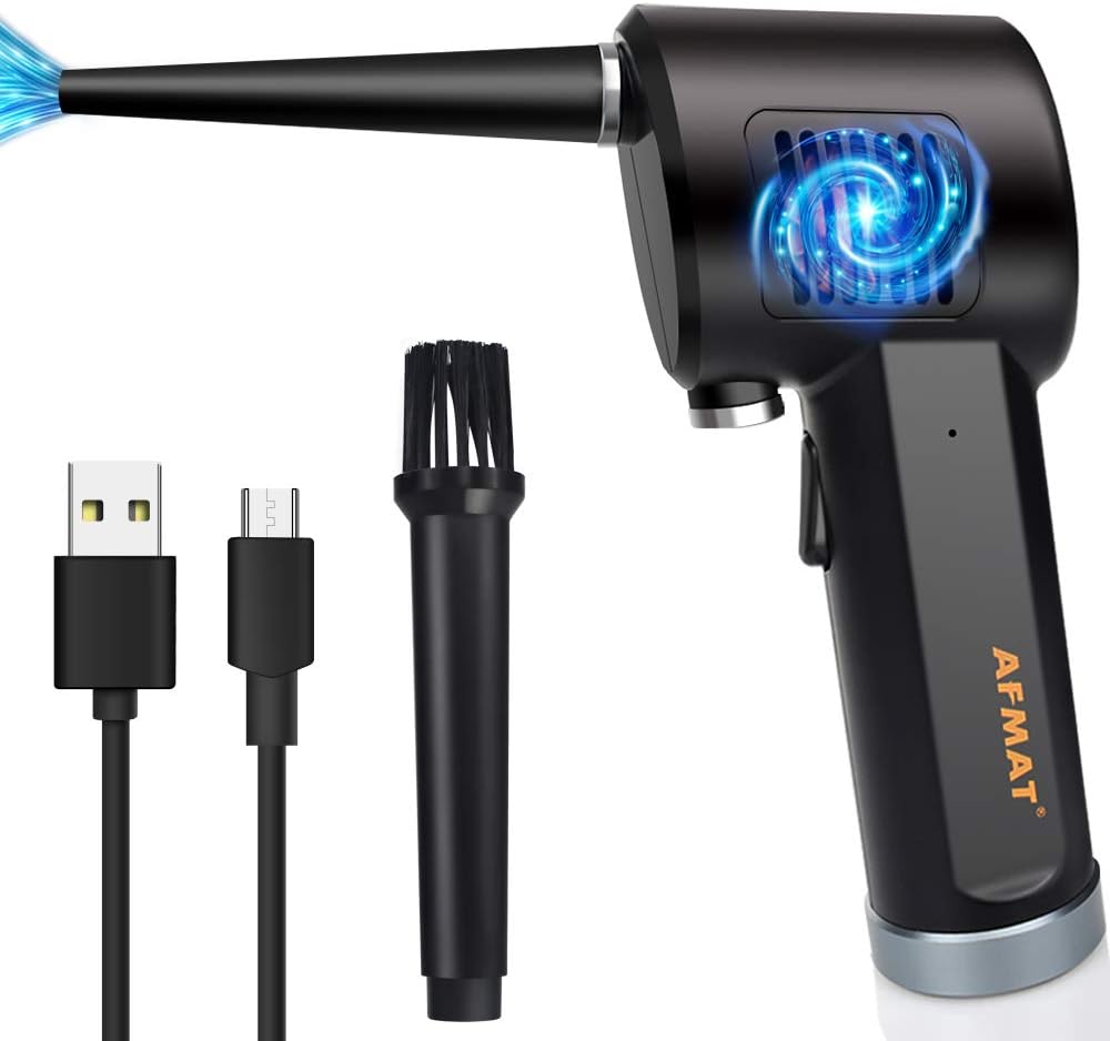 Cordless Air Duster for Computer, Better Choice for Air Can Duster, Compressed Air Can, Air Canister, Spray Air Duster for Computer, w/ 6000mAh Rechargeable Battery, 10W Fast Charging, 33000 RPM Pack of 2