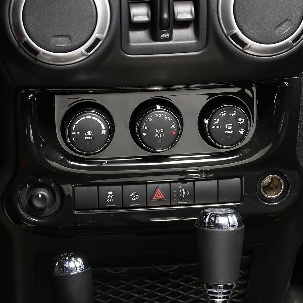 RT-TCZ Interior Accessories Air Conditioning Switch Panel Cover Trim for Jeep Wrangler 2011-2017(Silver) Pack of 2