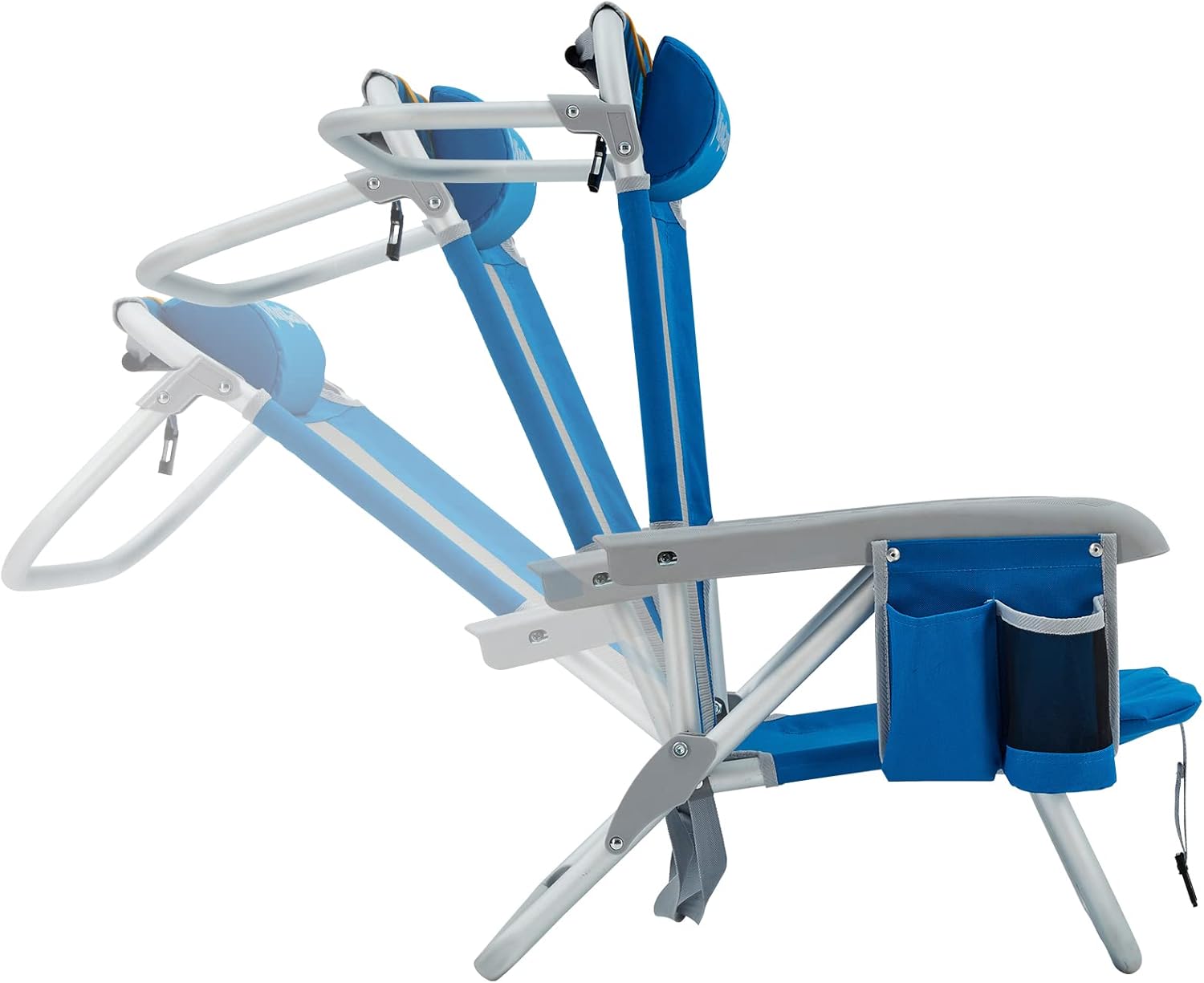 KingCamp Low Sling Beach Chairs,Folding Low/High Mesh Reclining Back Low Seat Beach Chair for Adults with Headrest,Cup Holder,Carry Bag Padded Armrest for Sand Camping Lawn Concert Travel Festival