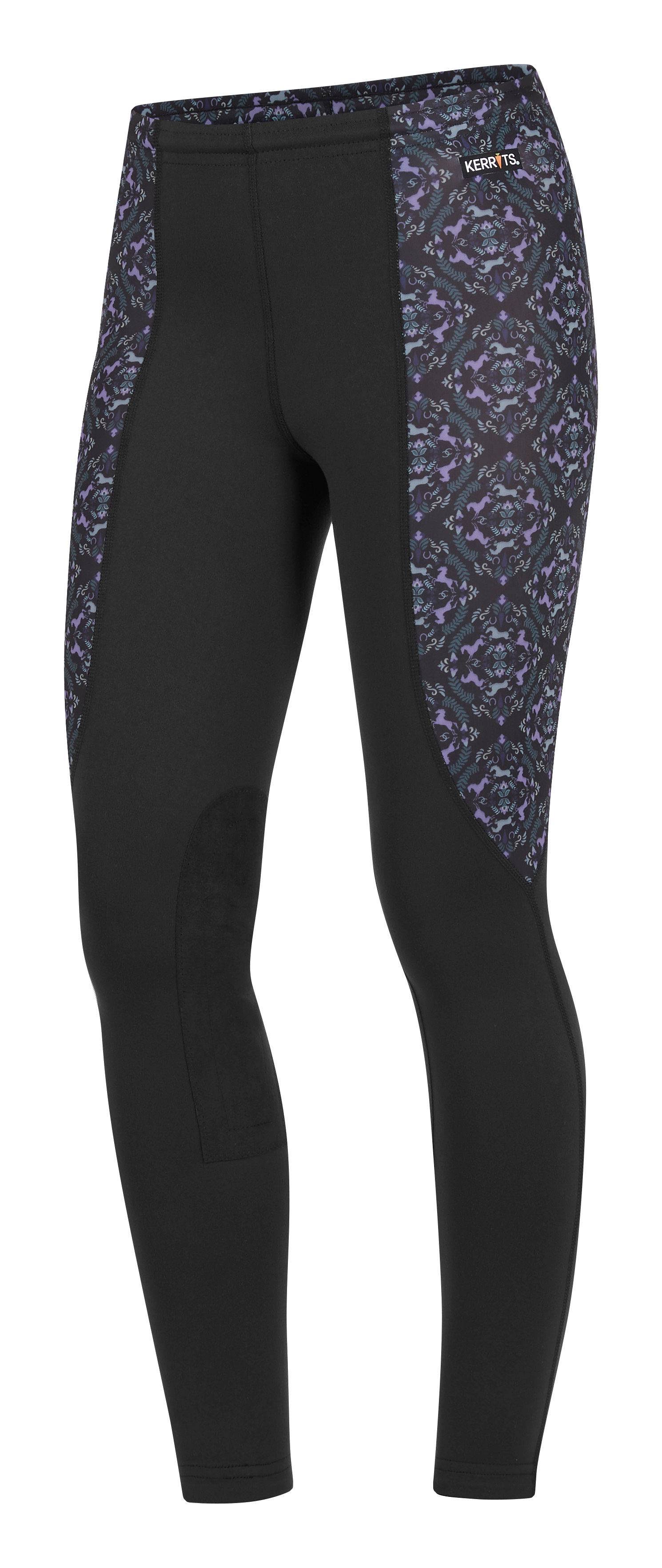 Kerrits Kids Performance Knee Patch Tights Black Horsing Around S