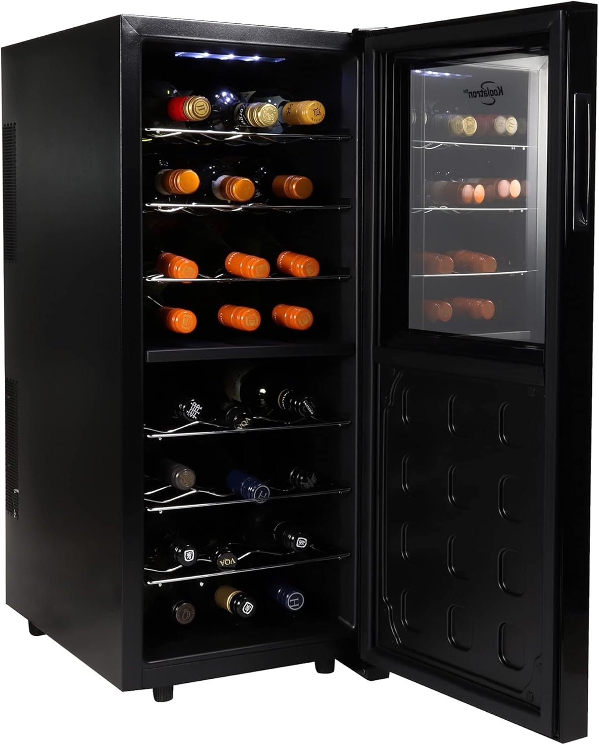 Koolatron WC24MG Urban Series 24 Bottle Dual Zone Cooler, Thermoelectric Fridge, Freestanding Wine Cellar for Home Bar, Kitchen, Apartment, Condo, Cottage, Standard, Black