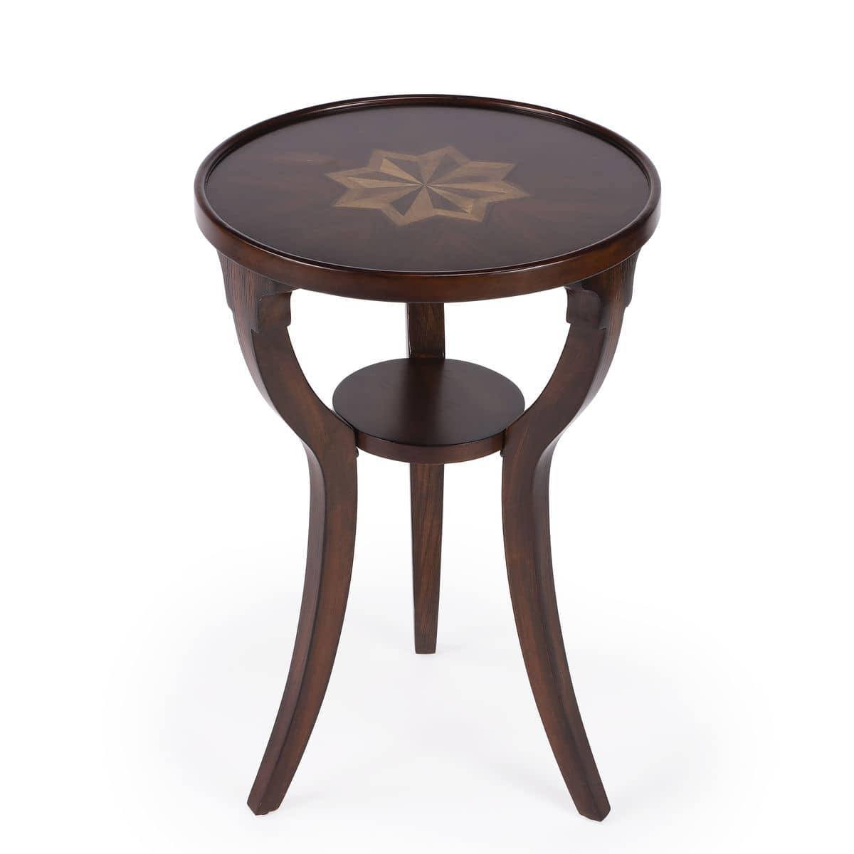 Butler Living Room Traditional Round Accent Table - Dark Brown