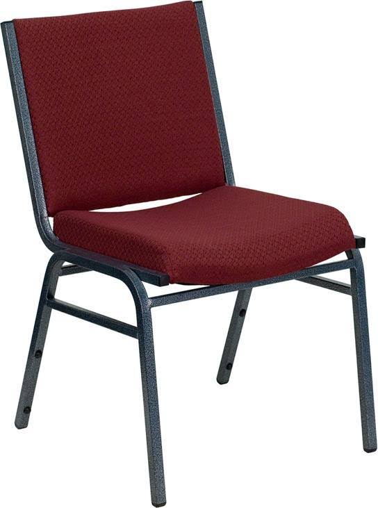 Ergode Series Heavy Duty Burgundy Patterned Fabric Stack Chair