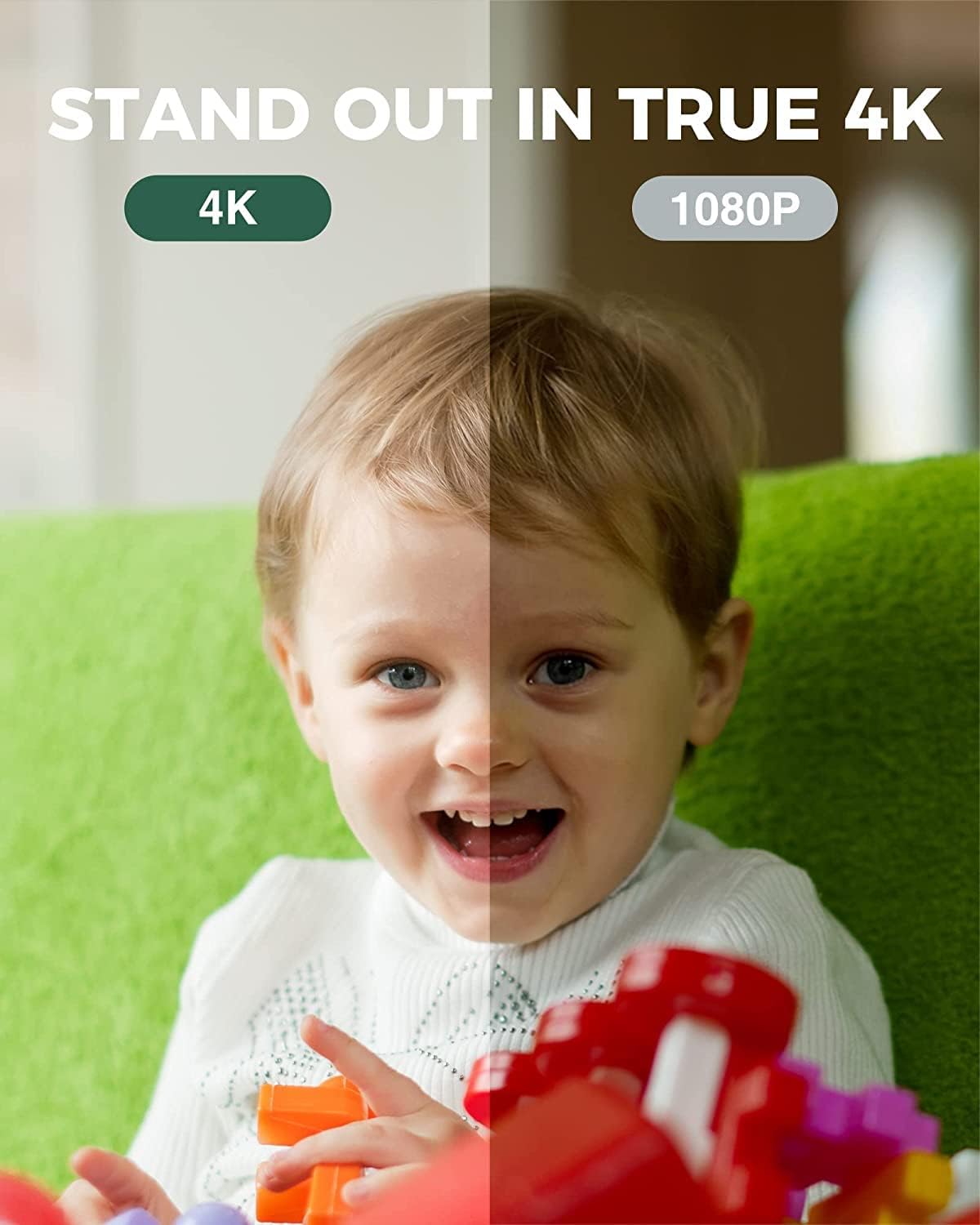 WyreStorm Webcam 4K with Auto Framing, Presenter Tracking, 120&deg; Field of View, Dual AI Noise-canceling Mics and App Control for Huddle Room, Meeting Room