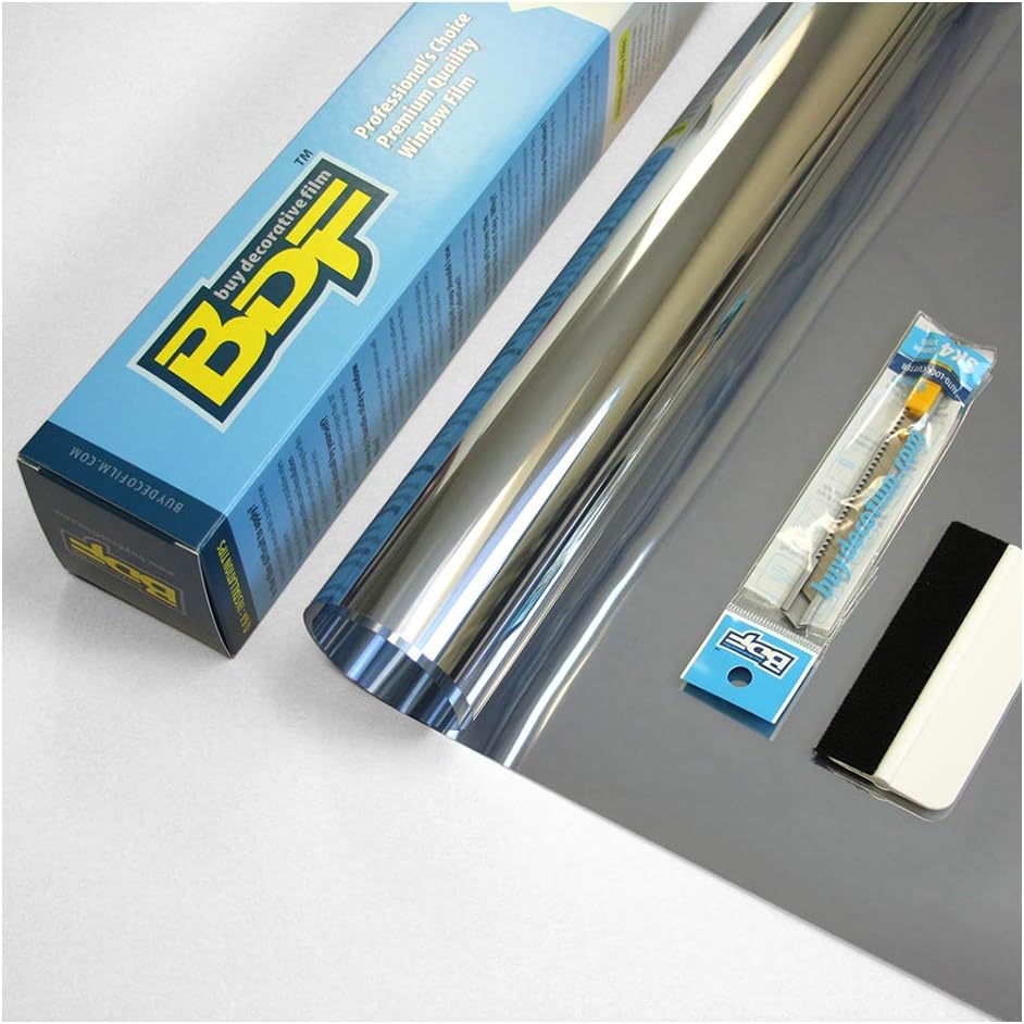 BDF EXS15 Exterior Window Film Privacy and Sun Control Silver 15, Dark - 36in X 14ft