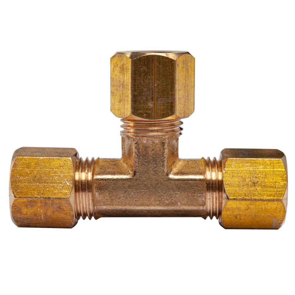 LTWFITTING 1/4 in. O.D. Comp Brass Compression Tee Fitting (25-Pack)