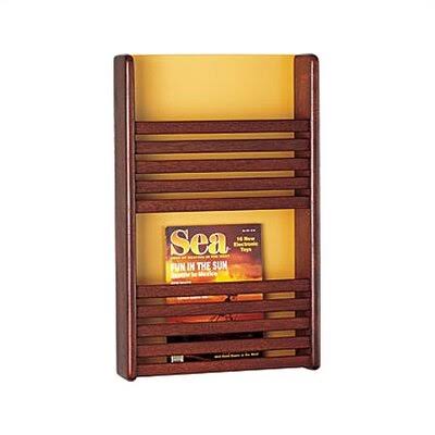 Peter Pepper 2 Pocket Magazine Rack with Front Slats, Gray