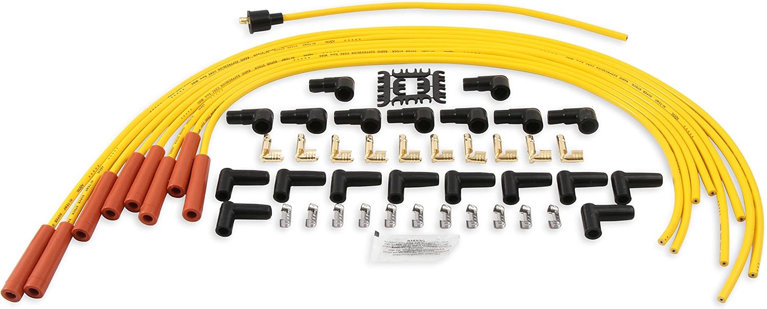 ACCEL 4040 Spark Plug Wire Set 8mm SUPER STOCK GRAPHITE UNI, Yellow