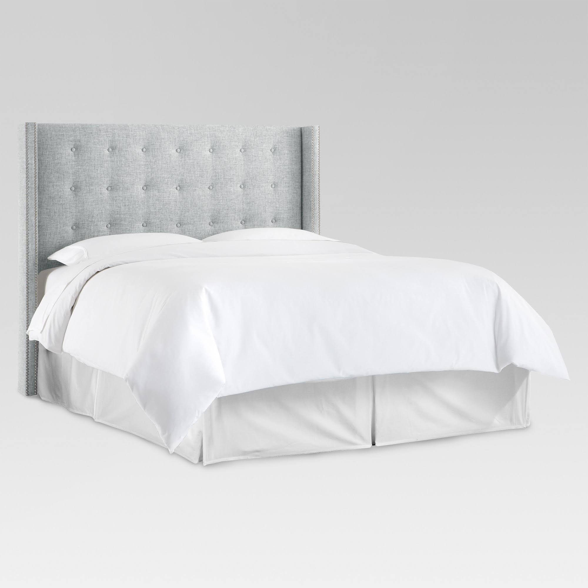 King Nail Button Tufted Wingback Headboard Pumice - Threshold
